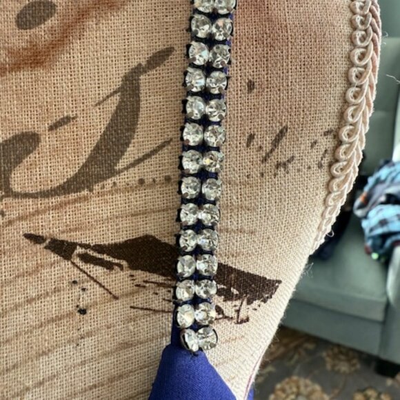 VINCE CAMUTO Cobalt Blue Purple Crystal Embellished Strap Mermaid Gown Dress 6 - Picture 11 of 14